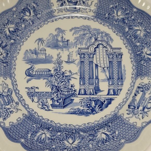Spode Blue Room Collection Regency Series England Pagoda Dinner Plate 11 Inches - Picture 13 of 13